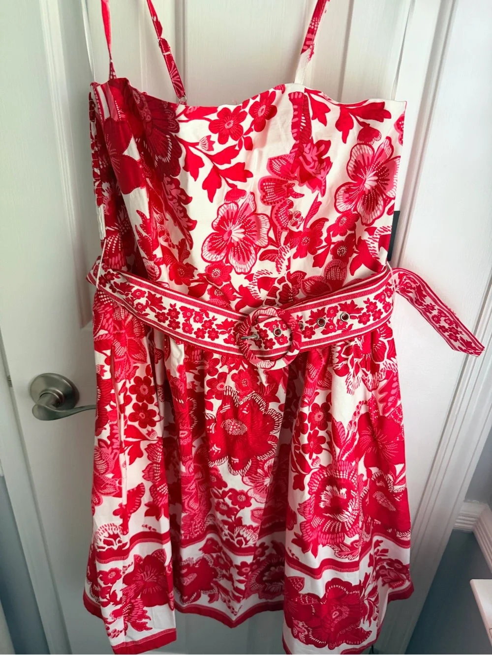Cynthia Rowley Red & White Floral Fit-and-Flare Sundress - Picture 4 of 5